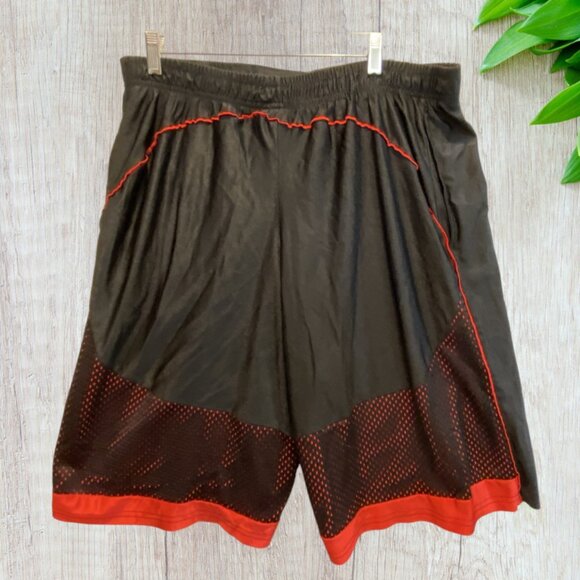 CONVERSION PERFORMANCE -- Workout Shorts, Large Man's, Black/Red Trim, Elastic - Picture 1 of 9